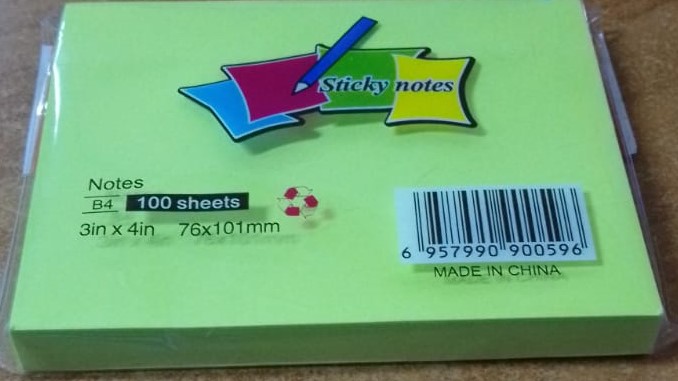 Sticky Notes 3x4 Inch 100Sheets Bright BKESNB3X4